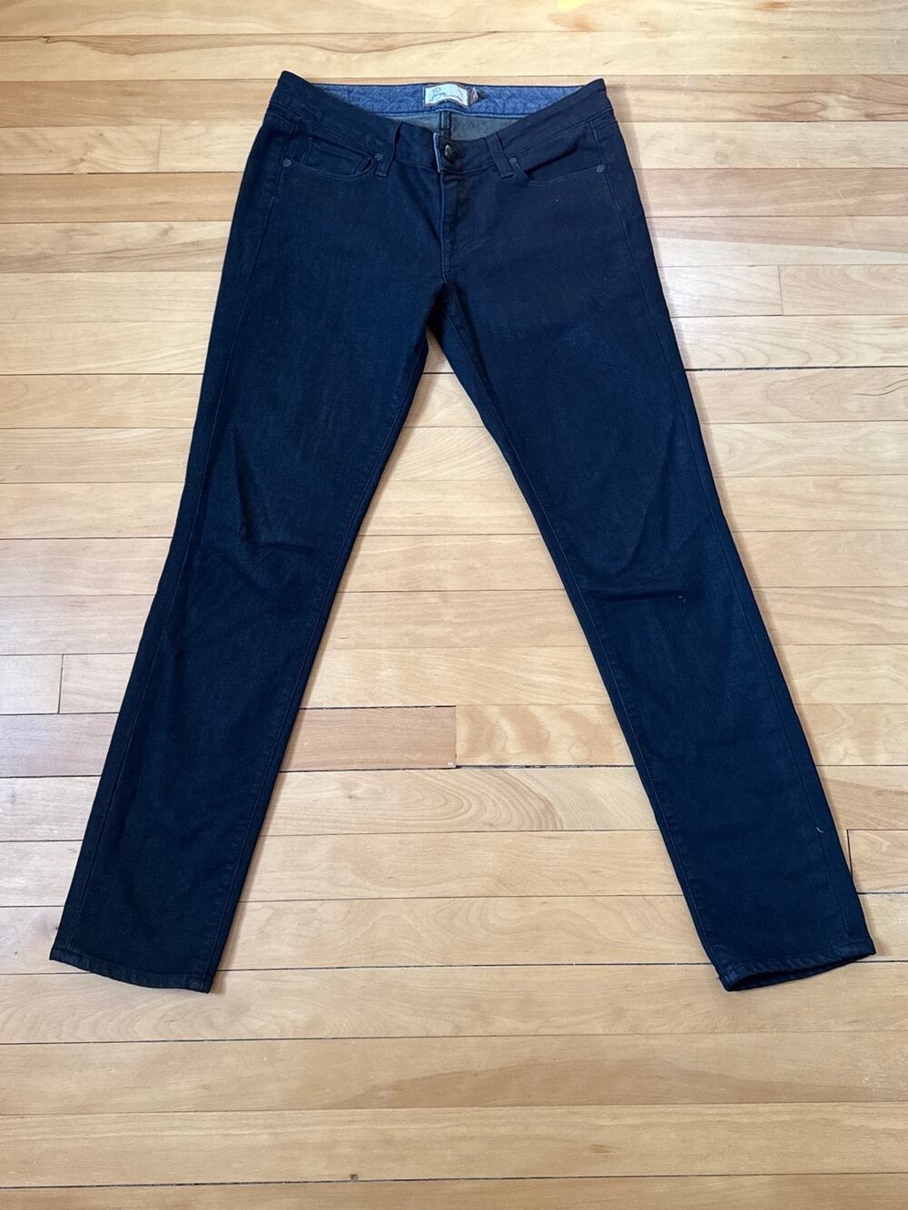 Vintage PAIGE Skyline Ankle Peg Jeans 27 Dark Black Wash USA